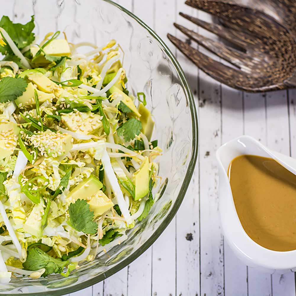 Simple Low Carb Salad with Peanut Dressing KETO Dieting